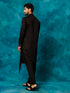 Vastramay Men's Black Cotton Satin Blend Kurta Pyjama Set